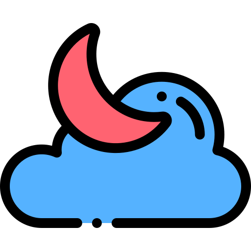 Cloudy night Detailed Rounded Lineal color icon