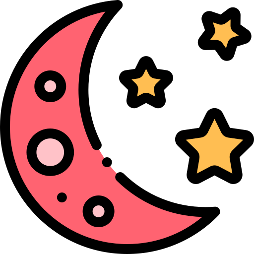 Crescent Detailed Rounded Lineal color icon