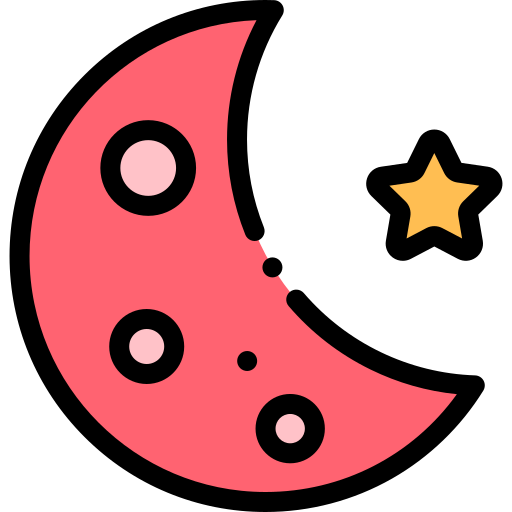 Crescent moon Detailed Rounded Lineal color icon