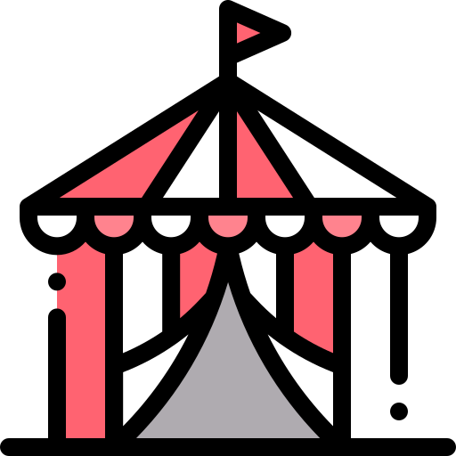 tenda da circo Detailed Rounded Lineal color icona