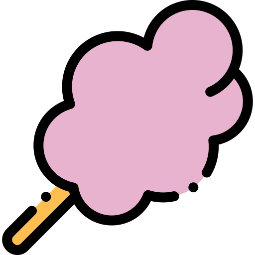 Cotton candy Detailed Rounded Lineal color icon