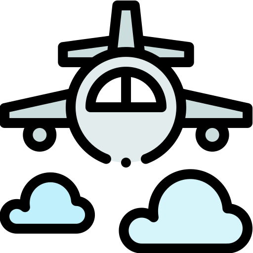 Aeroplano Detailed Rounded Lineal color icono