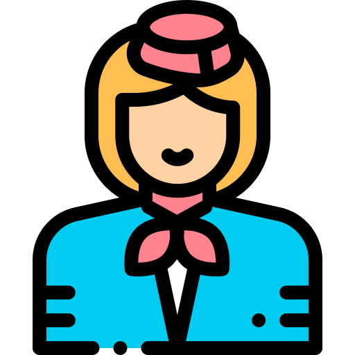 Air hostess Detailed Rounded Lineal color icon
