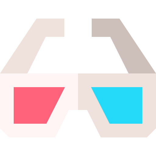 3d glasses Basic Straight Flat icon