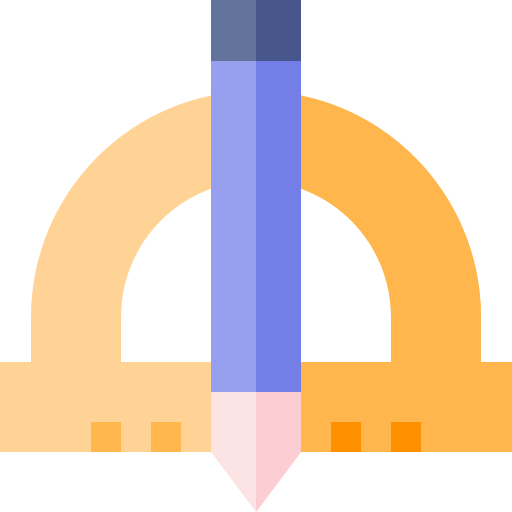 Protractor Basic Straight Flat icon