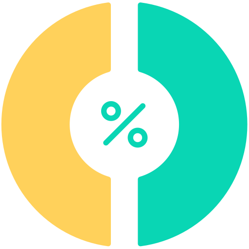 gráfico de porcentagem Generic color fill Ícone