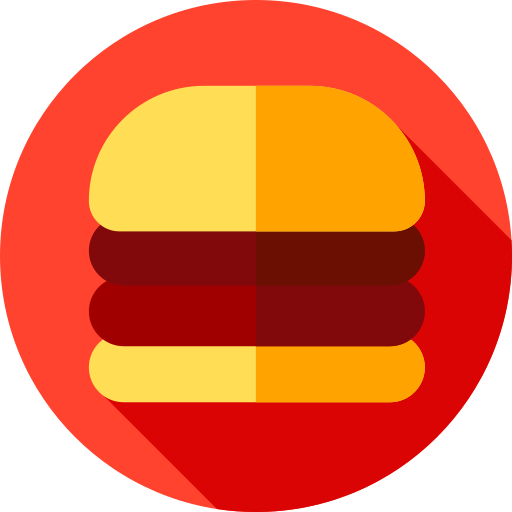 hamburger Flat Circular Flat Icône