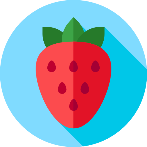 fraise Flat Circular Flat Icône