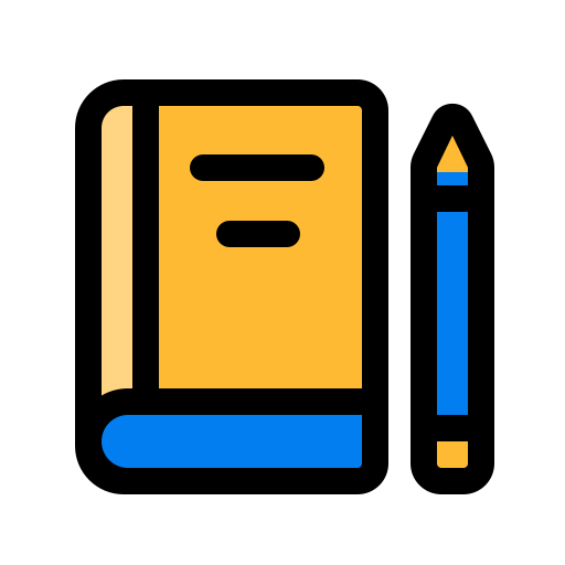 książka i ołówek Generic color lineal-color ikona