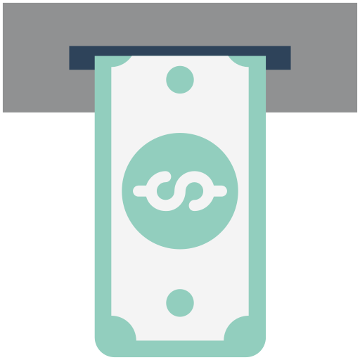 bargeldabhebung am geldautomaten Generic color fill icon