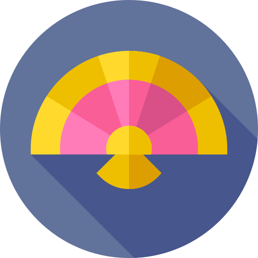 부채 Flat Circular Flat icon