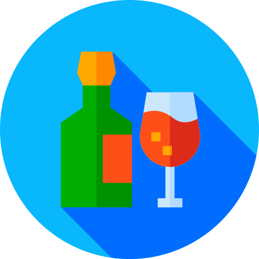 와인 병 Flat Circular Flat icon