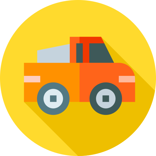 Pick up truck Flat Circular Flat icon