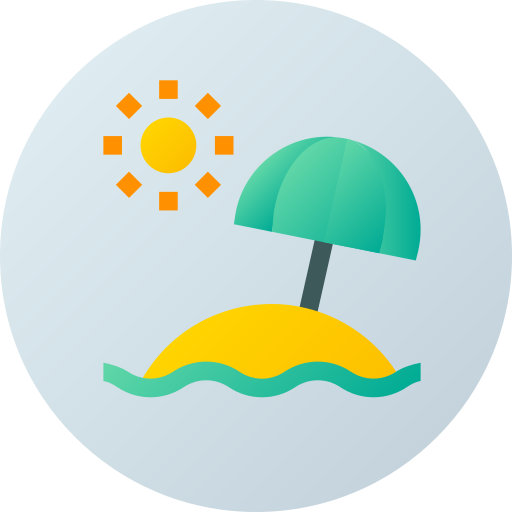 ビーチ Flat Circular Gradient icon