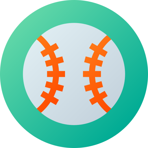 baseball Flat Circular Gradient icona
