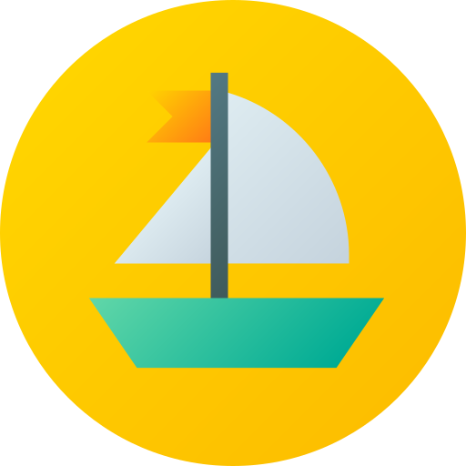 ボート Flat Circular Gradient icon