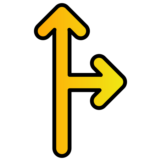 Go straight or right Generic gradient lineal-color icon