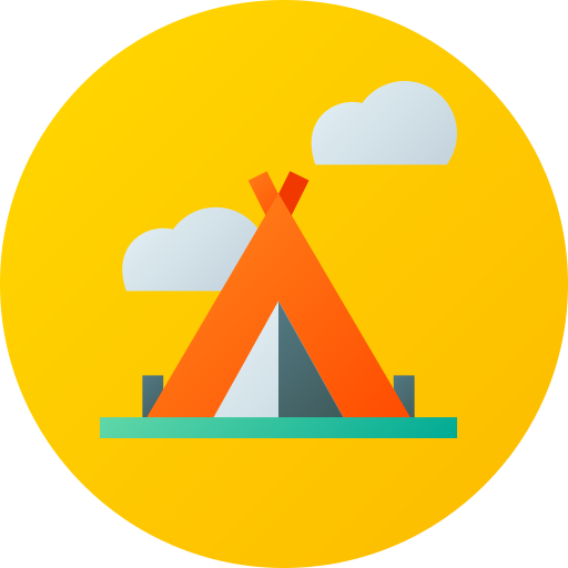 텐트 Flat Circular Gradient icon