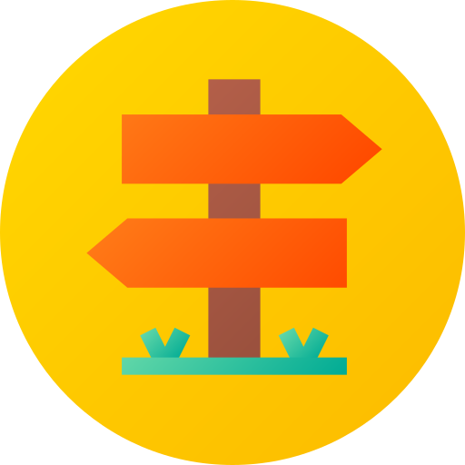 도로 표지판 Flat Circular Gradient icon