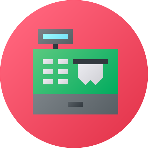 registratore di cassa Flat Circular Gradient icona