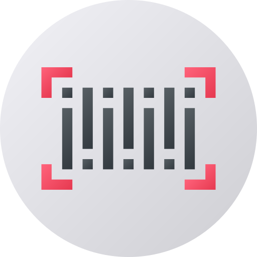 Barcode Flat Circular Gradient icon