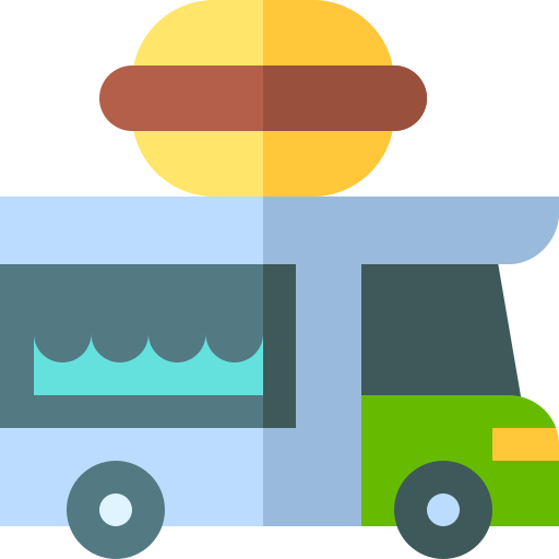 Food truck Basic Straight Flat icon