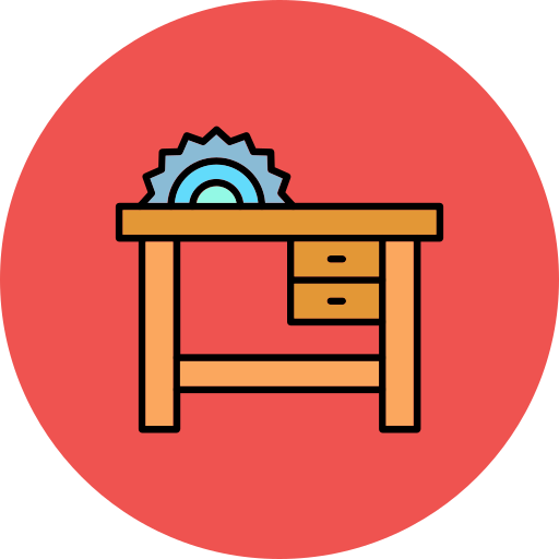 Table saw Generic color lineal-color icon