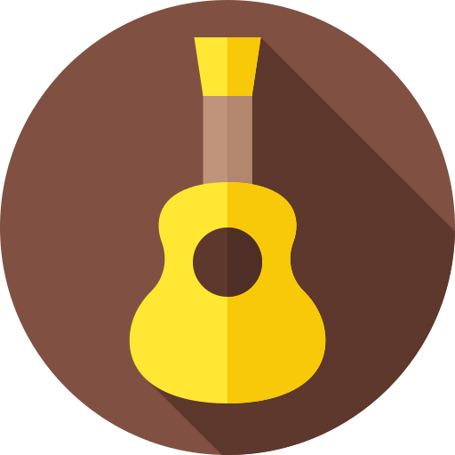 gitara Flat Circular Flat ikona