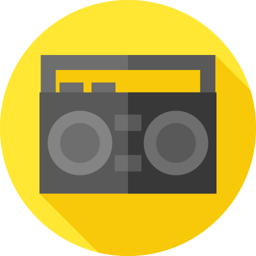 Equipo de sonido Flat Circular Flat icono