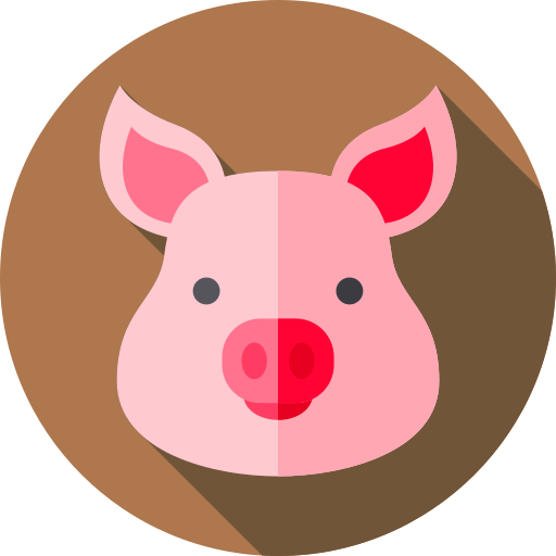 Pork Flat Circular Flat icon
