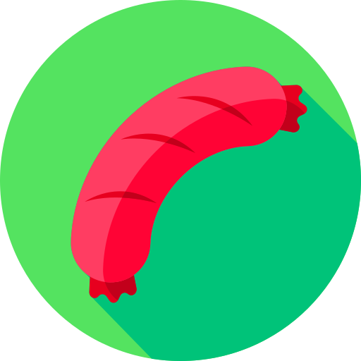 소시지 Flat Circular Flat icon