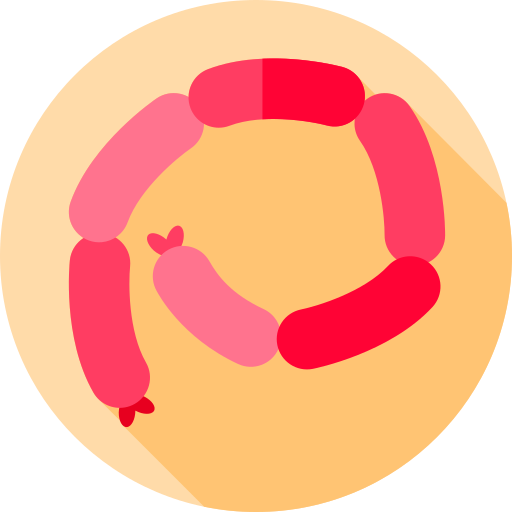 Sausages Flat Circular Flat icon