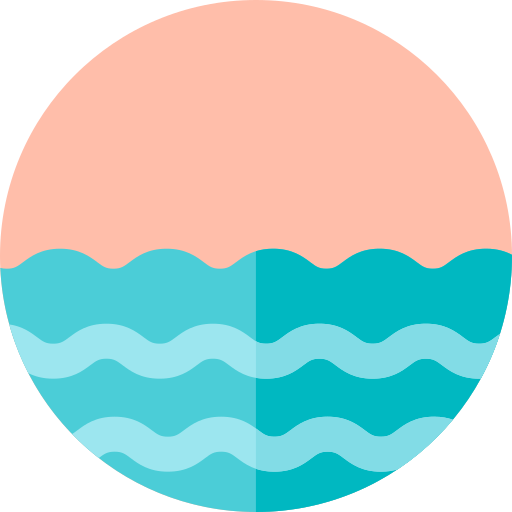 Mar Flat Circular Flat Ícone