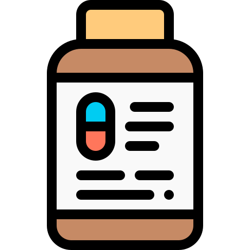 Бутылка для таблеток Detailed Rounded Lineal color иконка