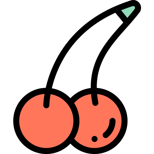 Cherries Detailed Rounded Lineal color icon
