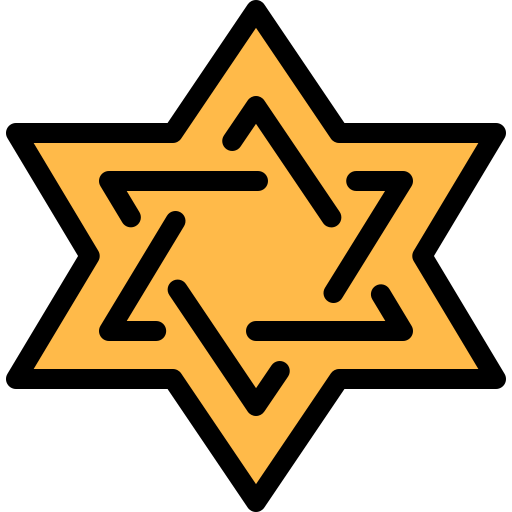 Estrela de Davi Detailed Rounded Lineal color Ícone