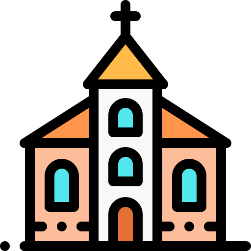 Iglesia Detailed Rounded Lineal color icono