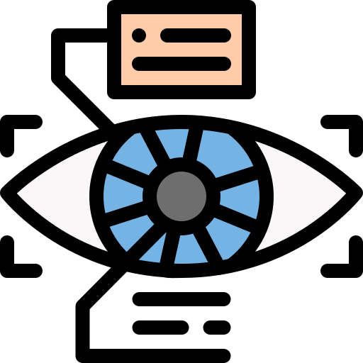 눈 검사 Detailed Rounded Lineal color icon