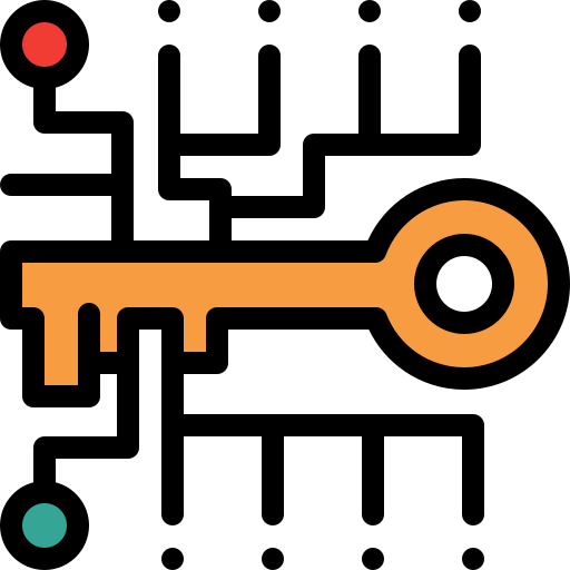 디지털 키 Detailed Rounded Lineal color icon