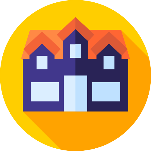 American house Flat Circular Flat icon