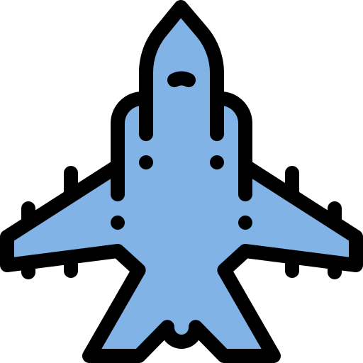 Jet Detailed Rounded Lineal color icon