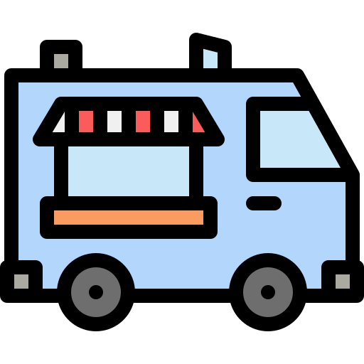 ciężarówka z żywnością Detailed Rounded Lineal color ikona