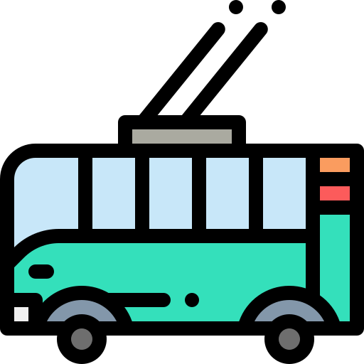 trolleybus Detailed Rounded Lineal color icoon