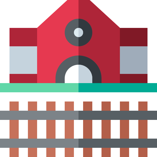 Train station Basic Straight Flat icon