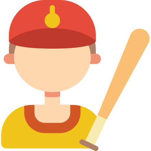 Jugador de béisbol Basic Miscellany Flat icono