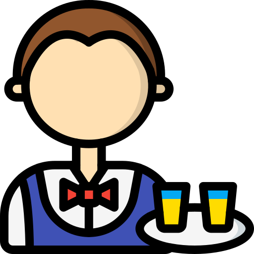 Waiter Basic Miscellany Lineal Color icon