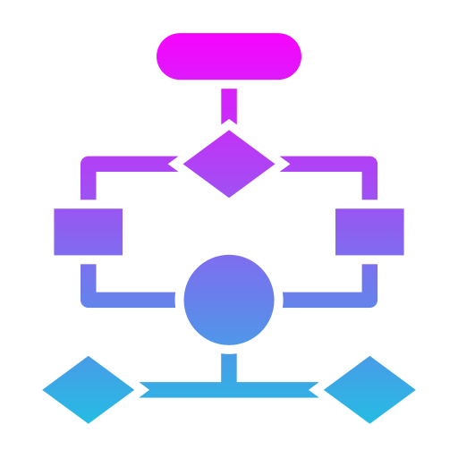 diagramma di flusso Generic gradient fill icona