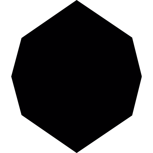 forma de octágono negro  icono