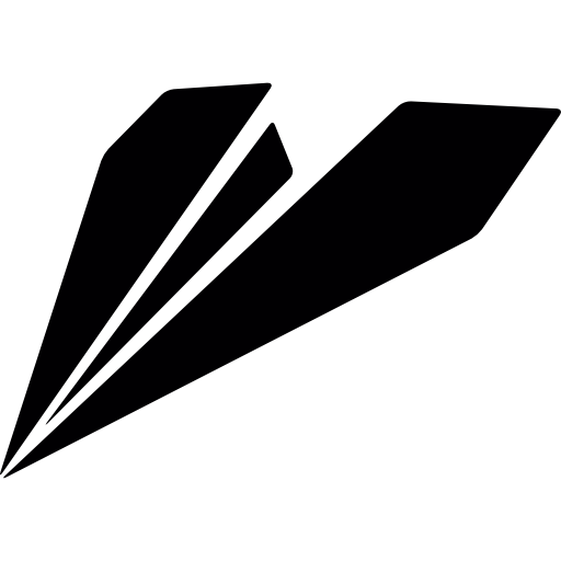 Черный самолет оригами  иконка