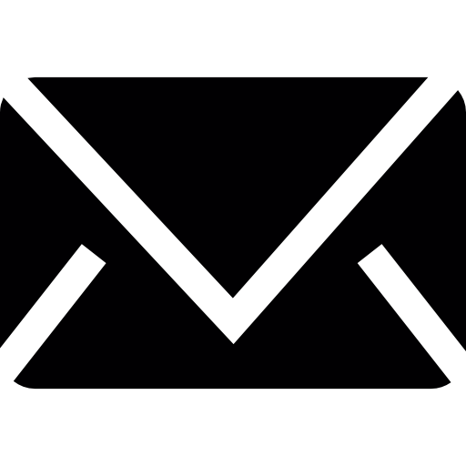 zwarte gesloten envelop  icoon